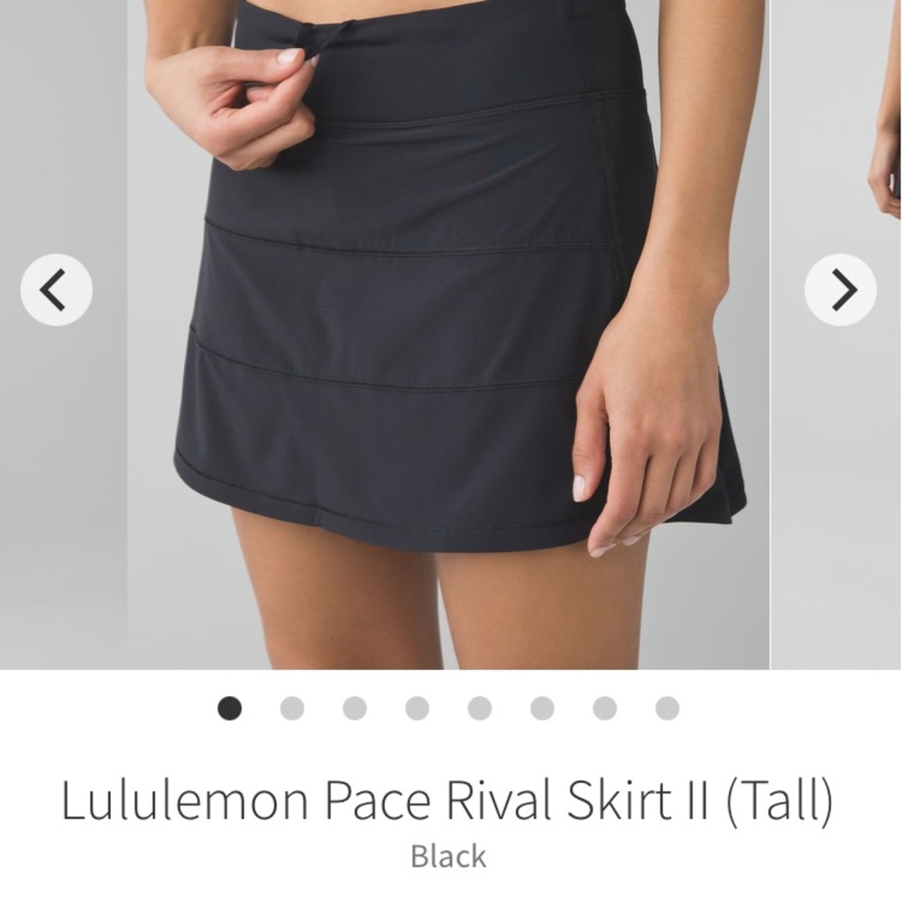 BNWT lululemon pace rival skirt in black - size 6 tall